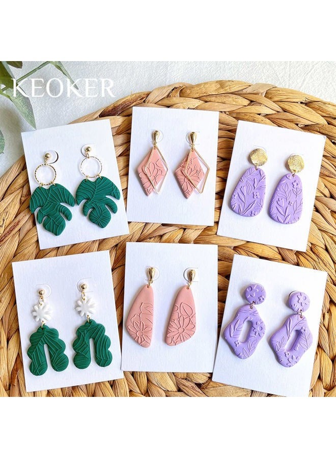 Keoker Polymer Clay Texture Sheets, Clay Texture Mat for Making Earrings Jewerly, Polymer Clay Earrings Tools (All-3 pcs)  - Image 2