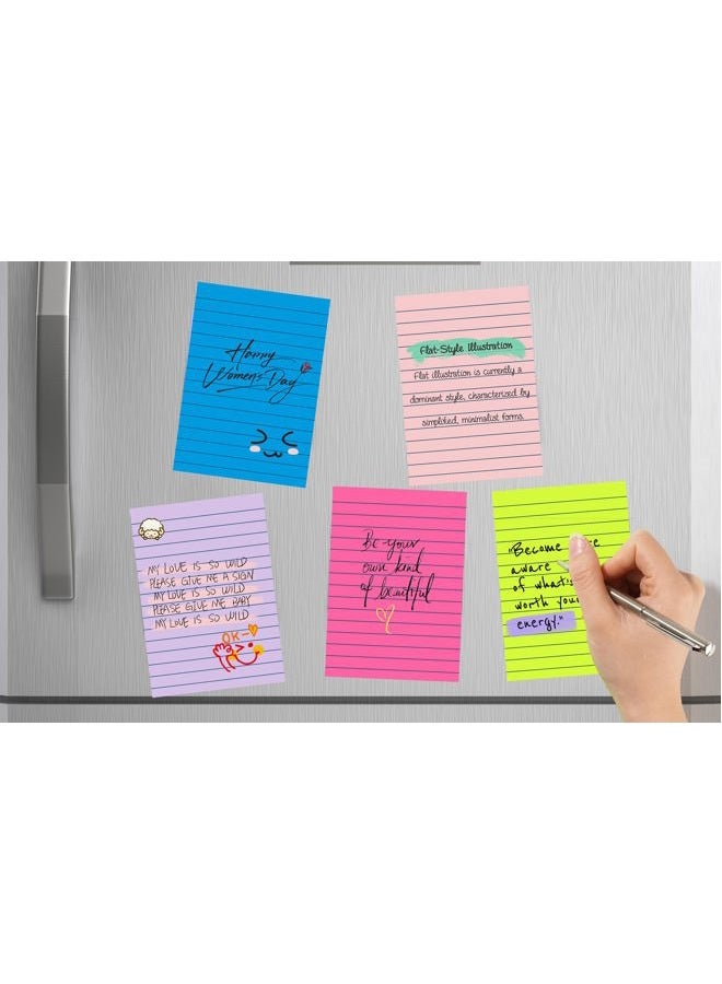 YEECOK (18 Pack) Lined Sticky Notes 4x6 in Post, Self-Stick Pads Bright Colors Sticky Note, Recyclable, Easy to Post for Home, Office, School - Image 4