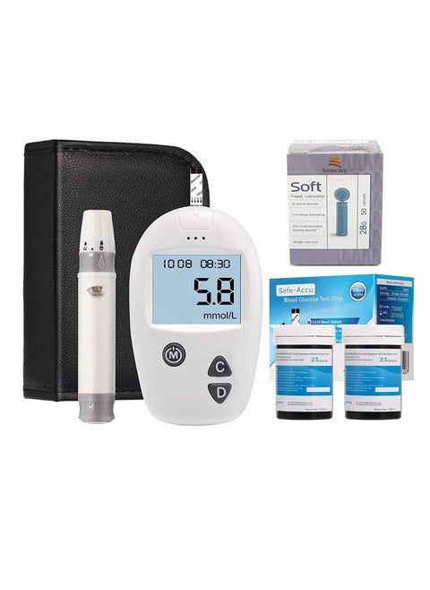 Blood Glucose Monitoring System With 50 Test Strips And Lancets