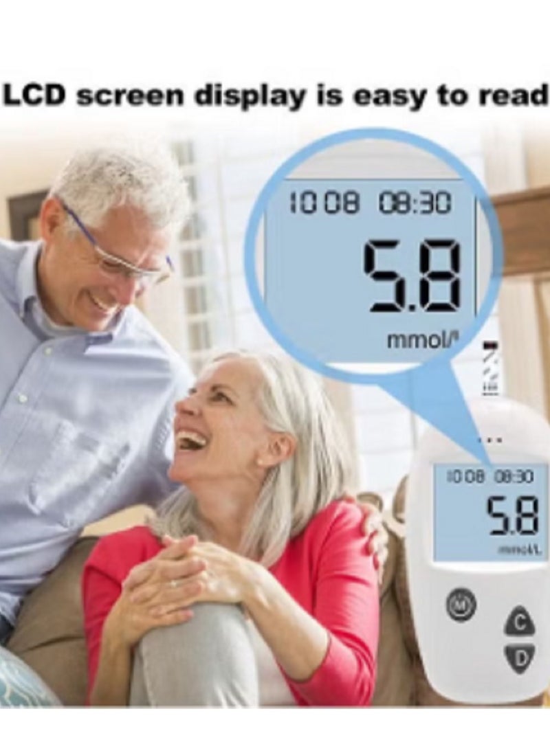 Blood Glucose Monitoring System With 50 Test Strips And Lancets