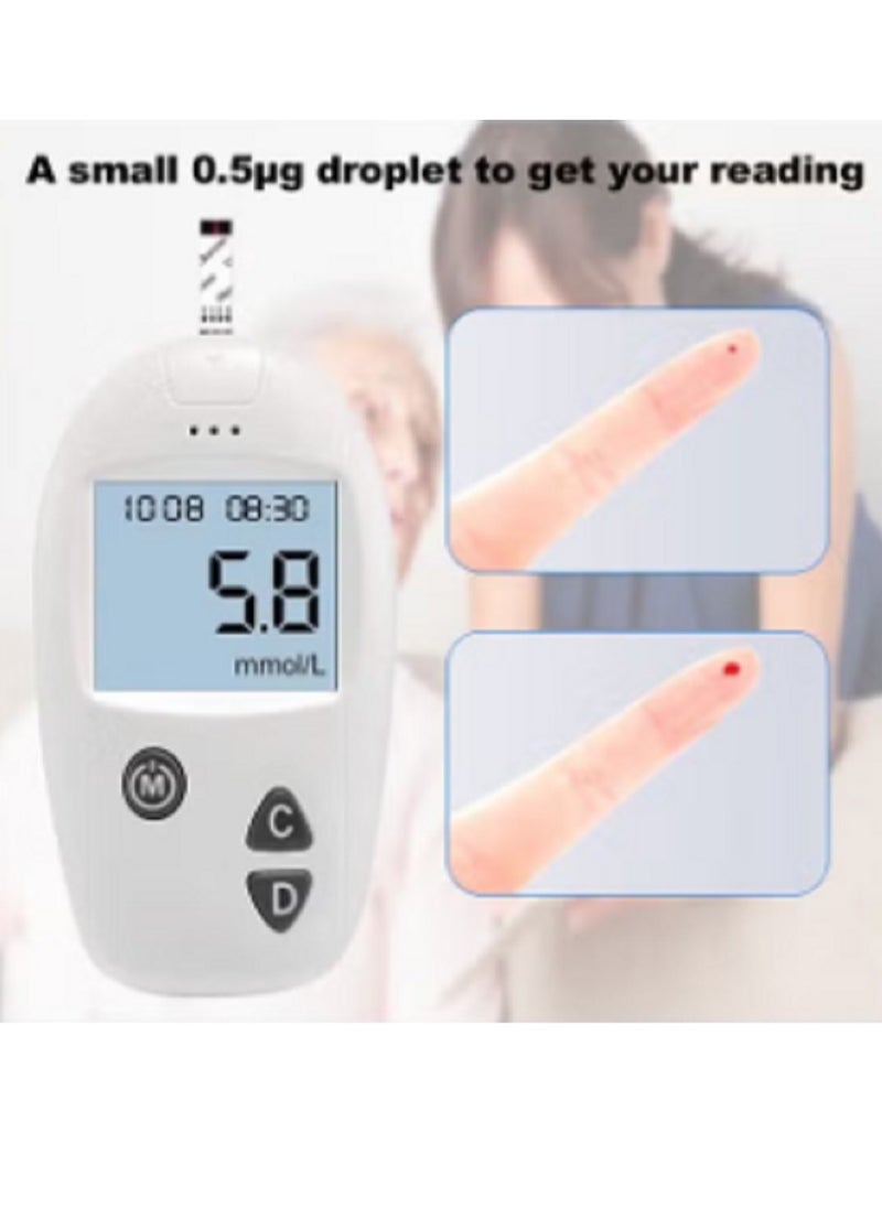 Blood Glucose Monitoring System With 50 Test Strips And Lancets