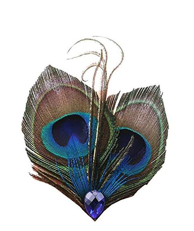 Women Bohemian Peacock Feather Hair Clip Hair Pin Elegant Fascinator Wedding Dance Party Headdress Headwear Hair Accessory Sequined Showgirl Headpiece Style 4