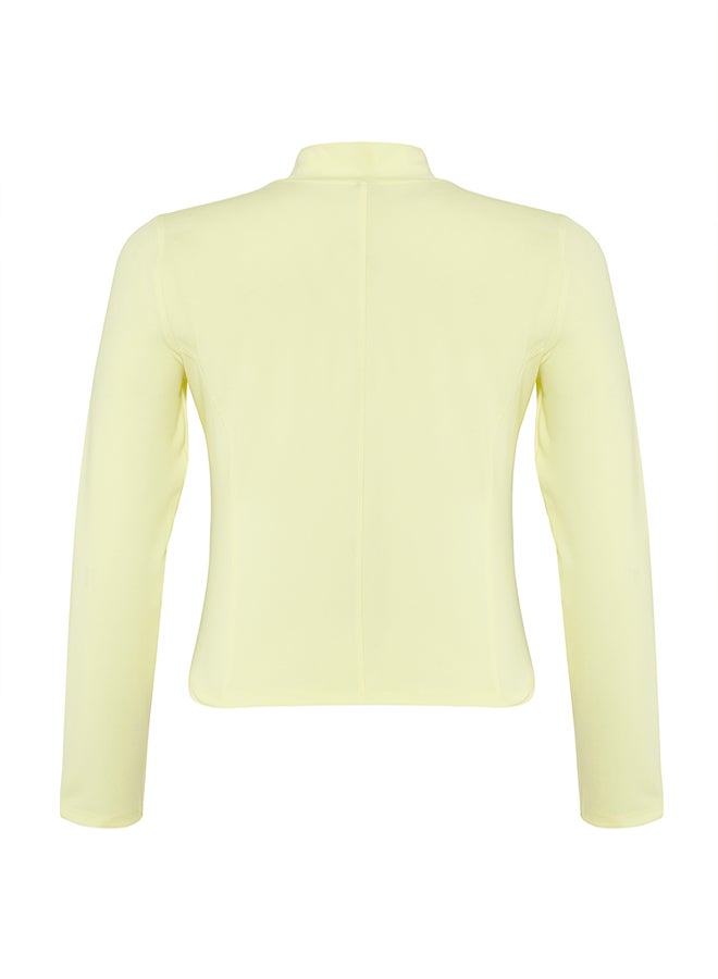 trendyol Yellow Body Fitted Zipper Stand Collar Knitted Sports Jacket/Sweatshirt - Image 5