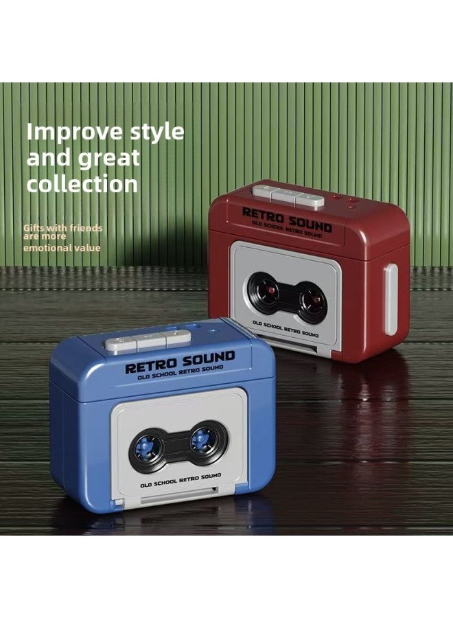 Retro Tape Recorder Pendant Fun Music Box Mini Radio Ornaments Keychain Schoolbag Pendant Generation-Color:Recordable-Specifications:Retro Record Player  - Image 2