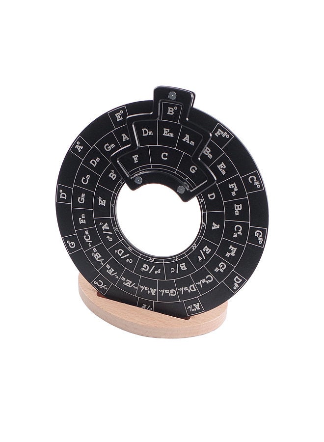 Generic Circle of Fifths Aluminum Alloy Wheel Melody Tool Music Theory Plate Learning Tool Chord Series Table Melody Tool Fifth Degree Circle Staff Learning Tool with Anti-slip Base - Image 1
