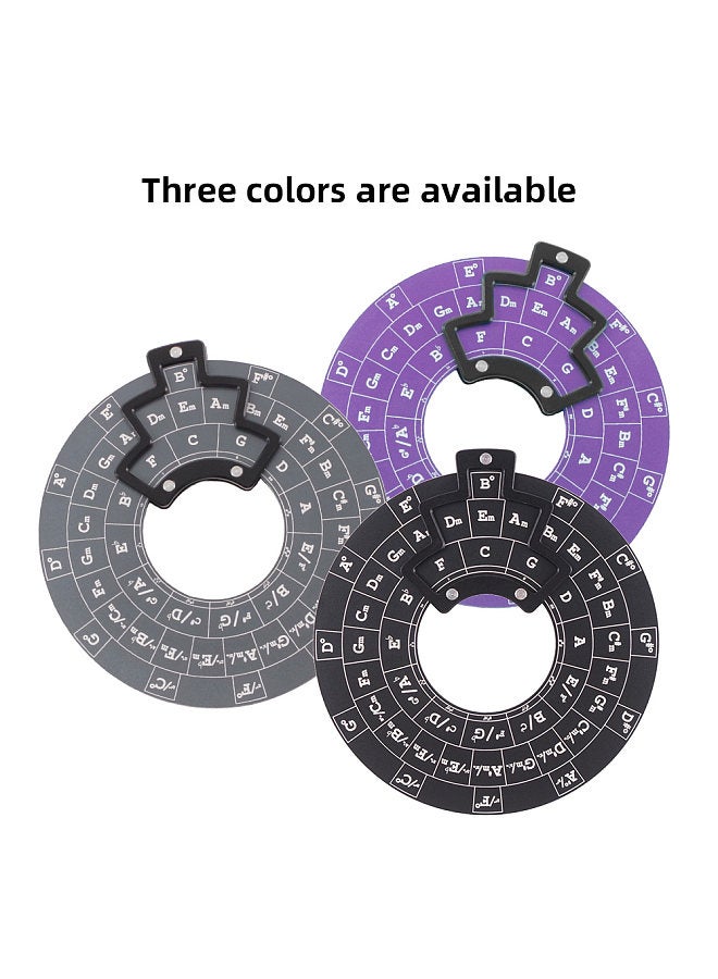 Generic Circle of Fifths Aluminum Alloy Wheel Melody Tool Music Theory Plate Learning Tool Chord Series Table Melody Tool Fifth Degree Circle Staff Learning Tool with Anti-slip Base - Image 2