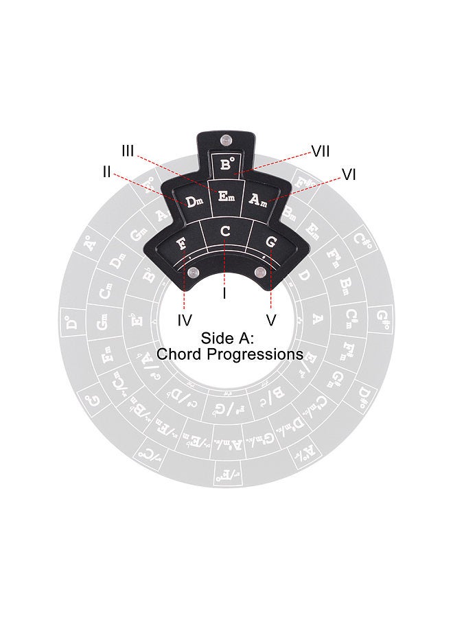 Generic Circle of Fifths Aluminum Alloy Wheel Melody Tool Music Theory Plate Learning Tool Chord Series Table Melody Tool Fifth Degree Circle Staff Learning Tool with Anti-slip Base - Image 4