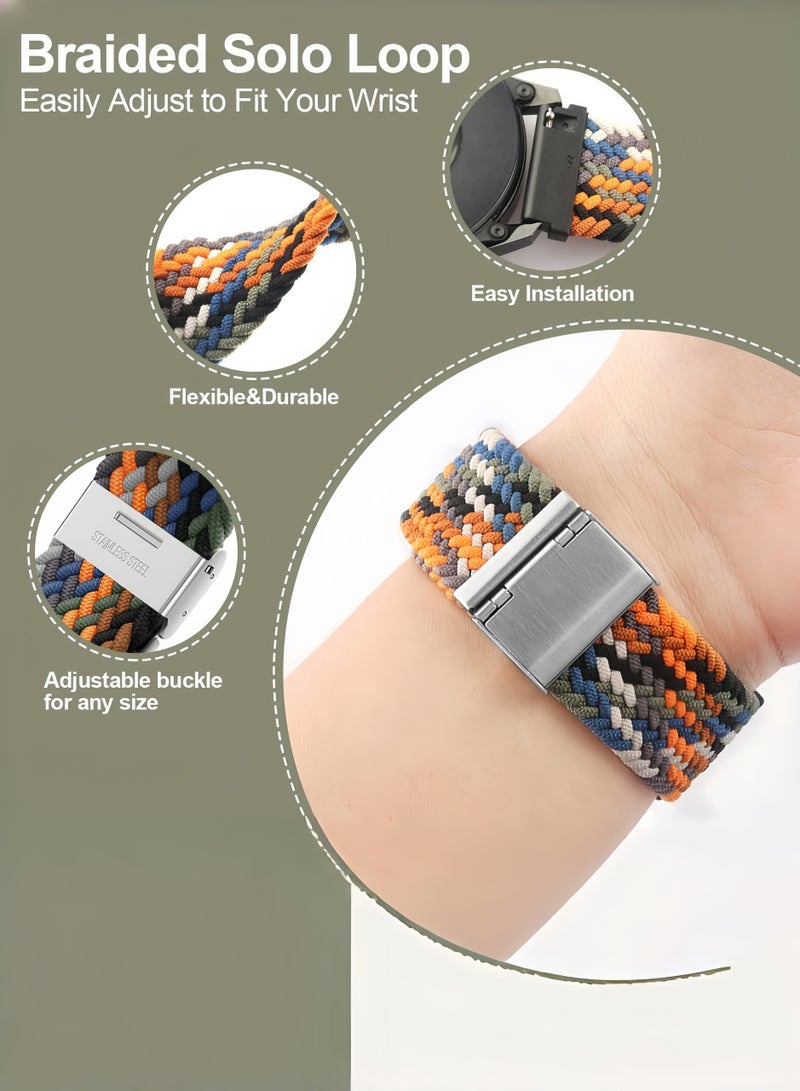 Hiras Compatible with Huaweii Watch 4 46mm/GT 5 GT4 Pro 46mm Strap,Amazfit GTR 4/GTR 3 Woven Cloth 22mm Bands Vivoactive 4 Adjustable Elastic Belt  - Image 5