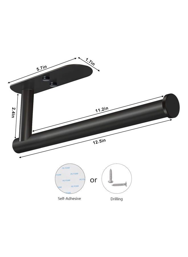 VAEHOLD Adhesive Paper Towel Holder Under Cabinet Wall Mount for Kitchen Paper Towel, Black Paper Towel Roll Holder Stick to Wall, SUS304 Stainless Steel（Black） - Image 3