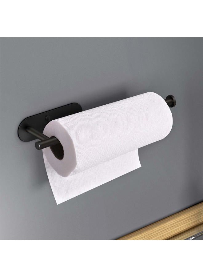 VAEHOLD Adhesive Paper Towel Holder Under Cabinet Wall Mount for Kitchen Paper Towel, Black Paper Towel Roll Holder Stick to Wall, SUS304 Stainless Steel（Black） - Image 5