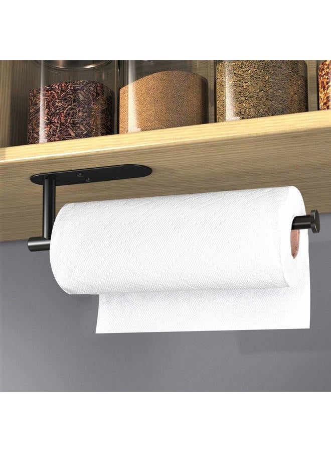 VAEHOLD Adhesive Paper Towel Holder Under Cabinet Wall Mount for Kitchen Paper Towel, Black Paper Towel Roll Holder Stick to Wall, SUS304 Stainless Steel（Black） - Image 4