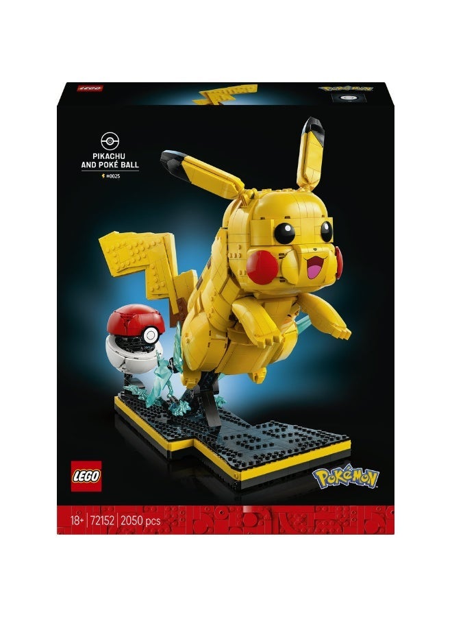 ليغو Pokémon بيكاتشو وكرة بوكي، نموذج لبناء شخصية بوكيمون للبالغين بعمر ١٨ سنة وأكثر (٢٠٥٠ قطعة) 72152 - Image 4
