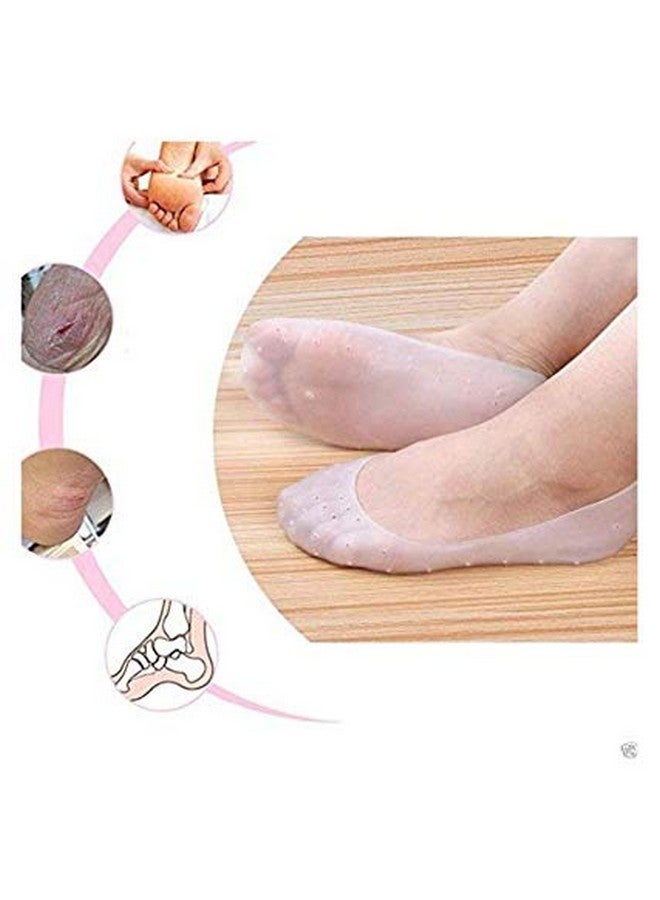 Clomana® Anti Crack Full Length Silicone Foot Protector Moisturizing Socks for Foot (Multi-color) - Image 3