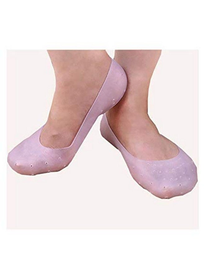 Clomana® Anti Crack Full Length Silicone Foot Protector Moisturizing Socks for Foot (Multi-color) - Image 1