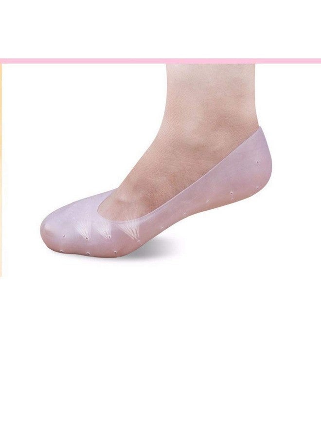 Clomana® Anti Crack Full Length Silicone Foot Protector Moisturizing Socks for Foot (Multi-color) - Image 2