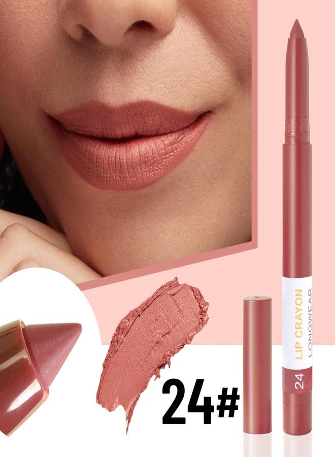 BINGBRUSH Lip Crayons Matte Longwear Lipstick Pack Set,Moisture Smooth Lipliner With Built-in Sharpener Ultimate Super Stay Ink Lip Crayon for Makeup,Waterproof Velvet Lipgloss Lip Stain(24Indian Red) - Image 2