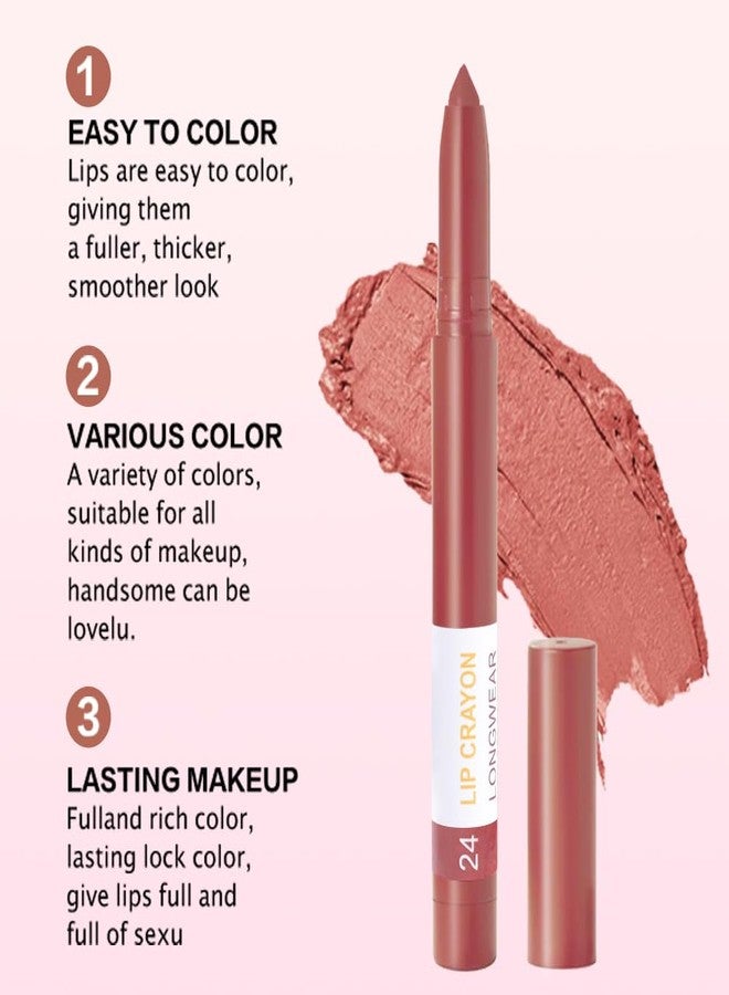 BINGBRUSH Lip Crayons Matte Longwear Lipstick Pack Set,Moisture Smooth Lipliner With Built-in Sharpener Ultimate Super Stay Ink Lip Crayon for Makeup,Waterproof Velvet Lipgloss Lip Stain(24Indian Red) - Image 4