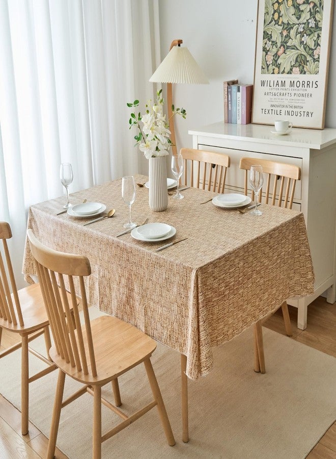 Pioggia مفرش طاولة من الفينيل من بيوجيا مع ظهر من الفلانيل، مقاوم للماء والزيوت، مصنوع من مادة PVC، مقاوم للبقع، سهل التنظيف، مناسب للاستخدام الداخلي والخارجي (نمط منسوج، مربع 60 × 60 بوصة). - Image 3