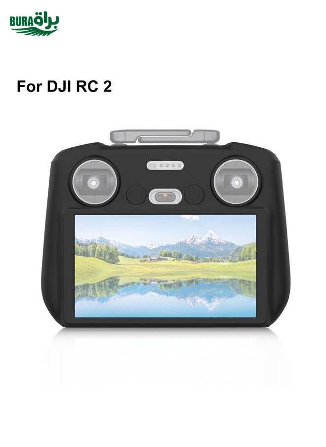 BURAQ For DJI Mini 4 Pro / Air 3 Remote Control / DJI RC 2 with Screen PULUZ Silicone Protective Case (Black)  - Image 1