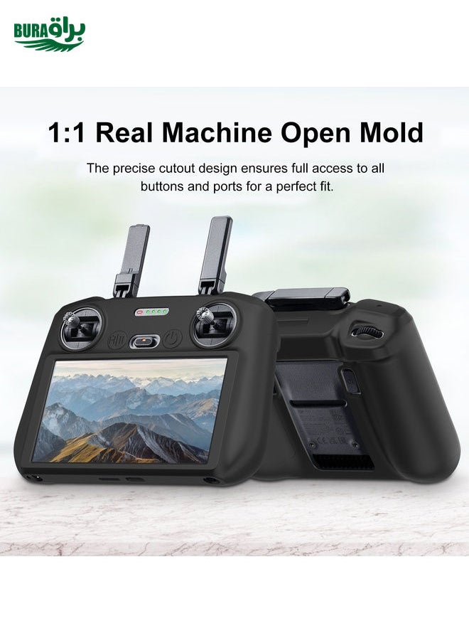 BURAQ For DJI Mini 4 Pro / Air 3 Remote Control / DJI RC 2 with Screen PULUZ Silicone Protective Case (Black)  - Image 4