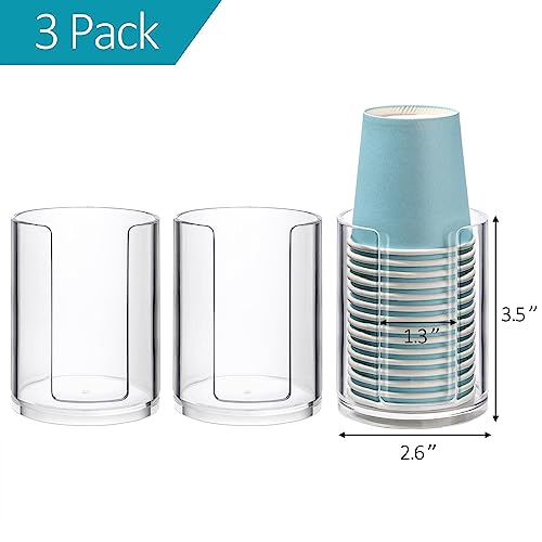 Tbestmax 3 Pack Bathroom Cup Dispenser 3 oz Countertop Storage Mouthwash Cups Holder, Plastic Small Disposable Paper Cup Holders for Bathroom Sink Counter - Image 2