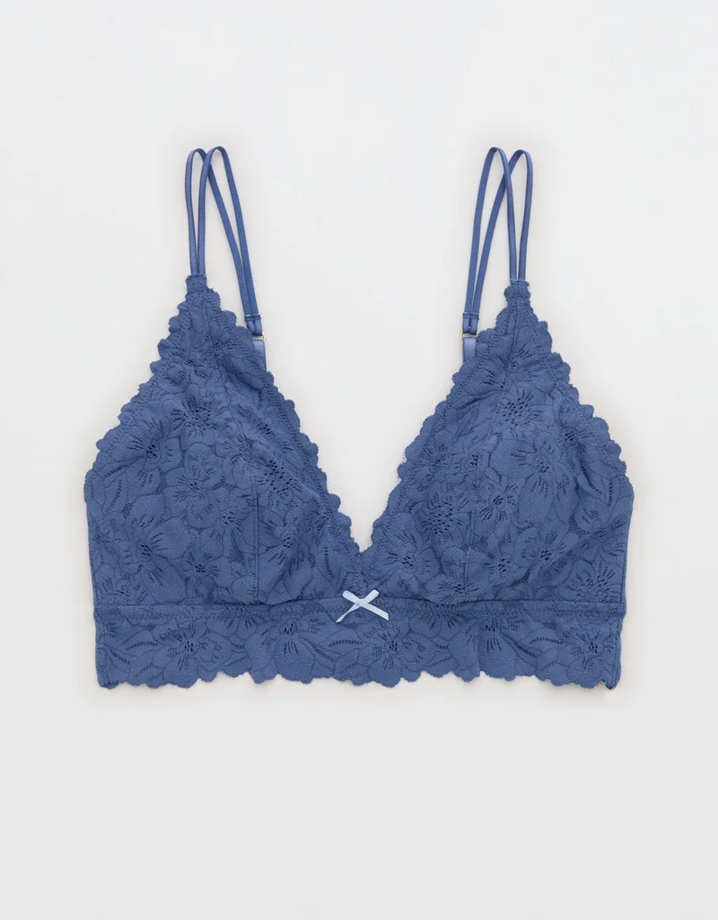 Aerie  Aerie Show Off Rosey Lace Padded Plunge Bralette for Women | Best Price UAE
