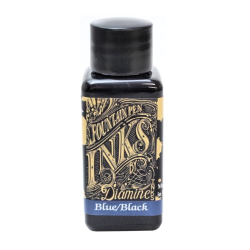 Diamine Bottle Ink, Blue Black, 202, 1.0 fl oz (30 ml) - Image 1