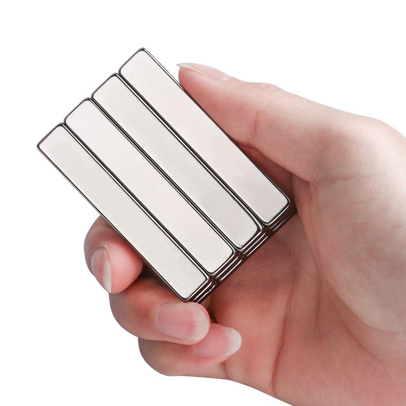 LOVIMAG Waterproof Strong Neodymium Bar Magnets, Refrigerator Magnets with Double- Sided Adhesive, Heavy Duty Magnet for Shower Door,Fridge,Office,Scientific Etc, 60 x 10 x 5 mm, Pack of 50 - Image 4
