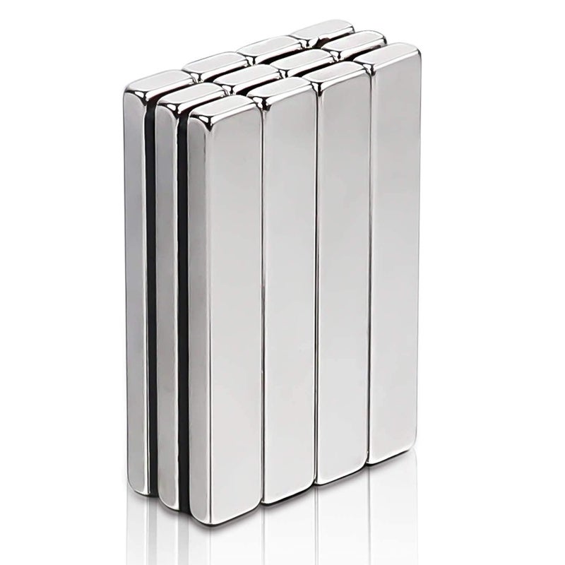 LOVIMAG Waterproof Strong Neodymium Bar Magnets, Refrigerator Magnets with Double- Sided Adhesive, Heavy Duty Magnet for Shower Door,Fridge,Office,Scientific Etc, 60 x 10 x 5 mm, Pack of 50 - Image 2