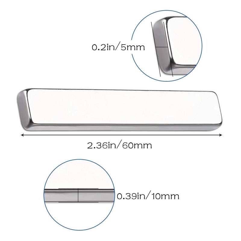 LOVIMAG Waterproof Strong Neodymium Bar Magnets, Refrigerator Magnets with Double- Sided Adhesive, Heavy Duty Magnet for Shower Door,Fridge,Office,Scientific Etc, 60 x 10 x 5 mm, Pack of 50 - Image 3