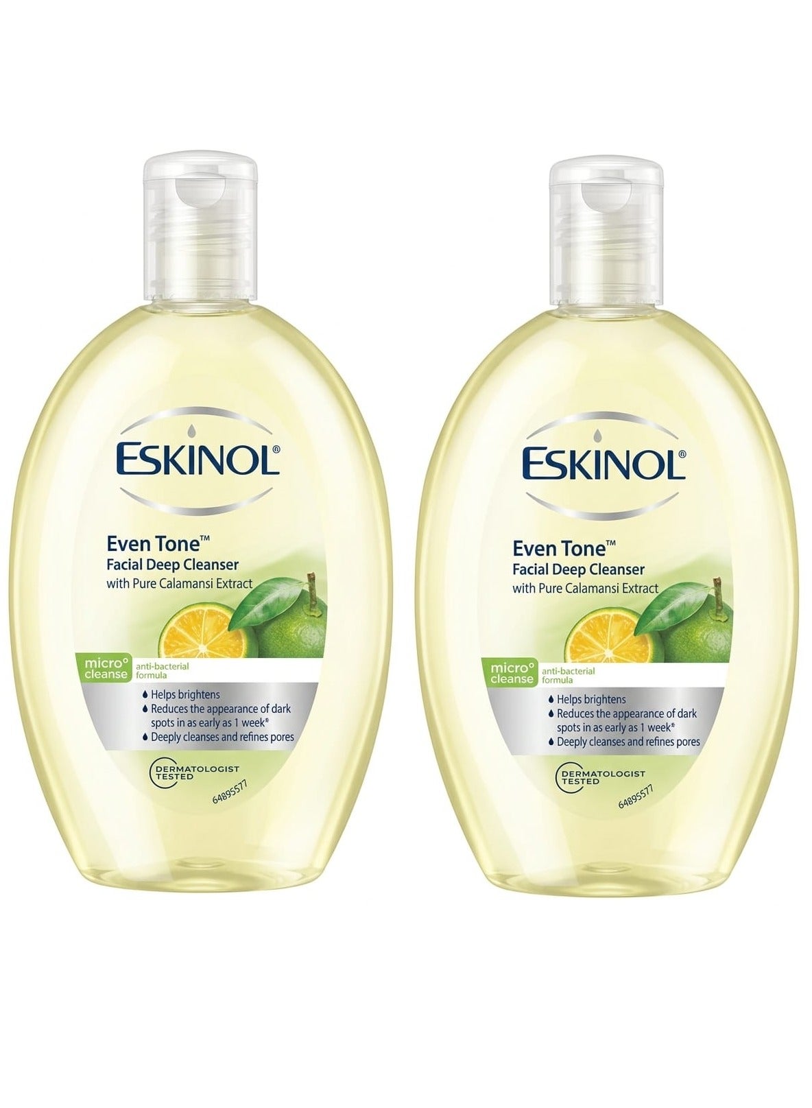 Eskinol Two Pieces Even Tone Facial Deep Cleanser With Pure Calamansi Extract 225 ml