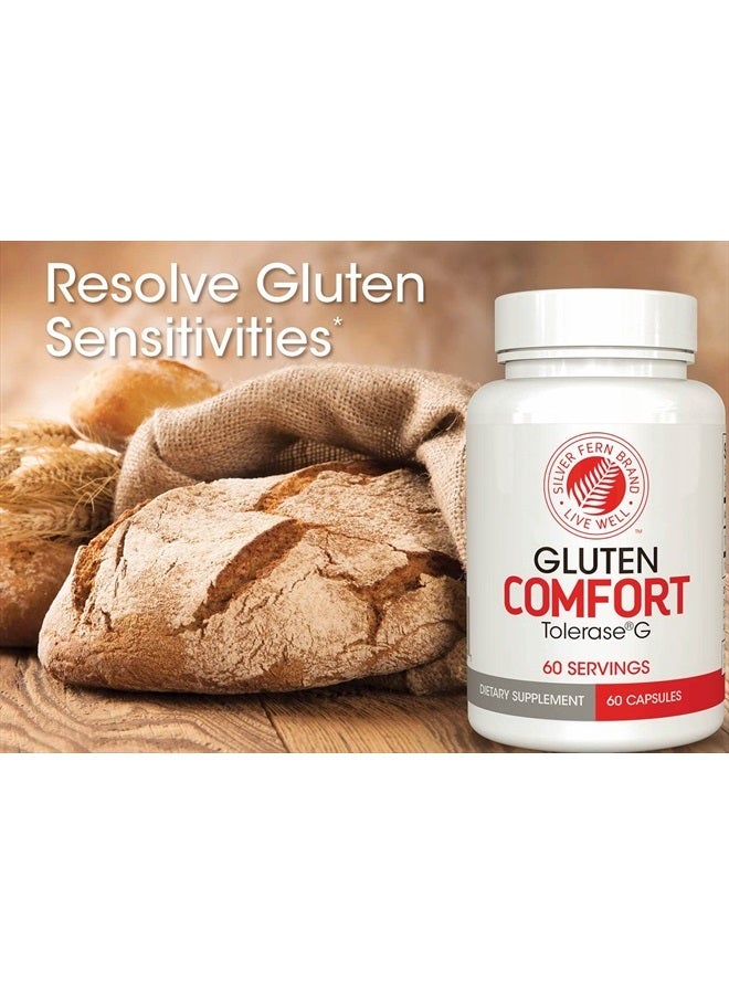 Silver Fern Gluten Comfort with Tolerase G - 1 Bottle - 60 Capsules - Digestive Enzyme Made Specifically to Break Down and Digest Gluten Protein - Image 3