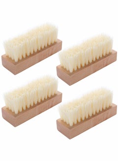 Excefore 4 PCS Nail Scrub Brush Wooden Non-Slip Hand Brush for Cleaning Fingernail Toe  - Image 1