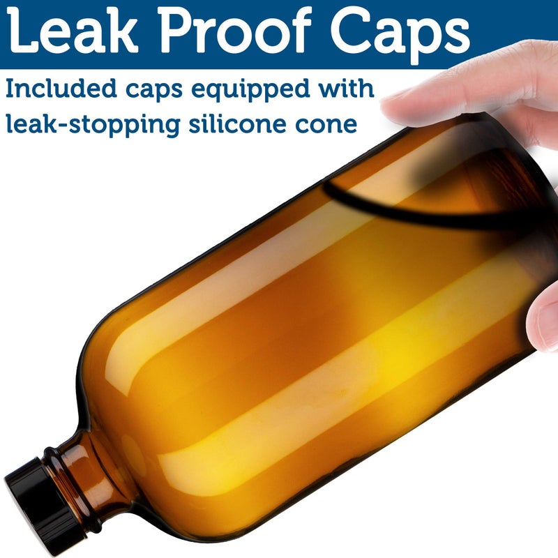 Sally's Organics Sallys Organics Empty Amber Glass Spray Bottles 2 Pack Large 16oz Refillable Bottle for is Great for Essential Oils Plants Cleaning Solutions Hair Durable Nozzle Fine MistStream Setting - Image 5