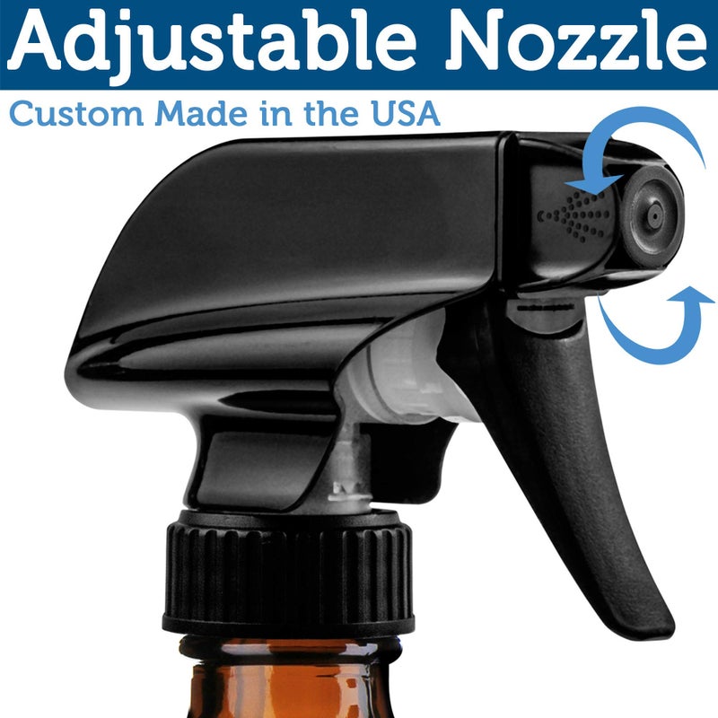 Sally's Organics Sallys Organics Empty Amber Glass Spray Bottles 2 Pack Large 16oz Refillable Bottle for is Great for Essential Oils Plants Cleaning Solutions Hair Durable Nozzle Fine MistStream Setting - Image 2