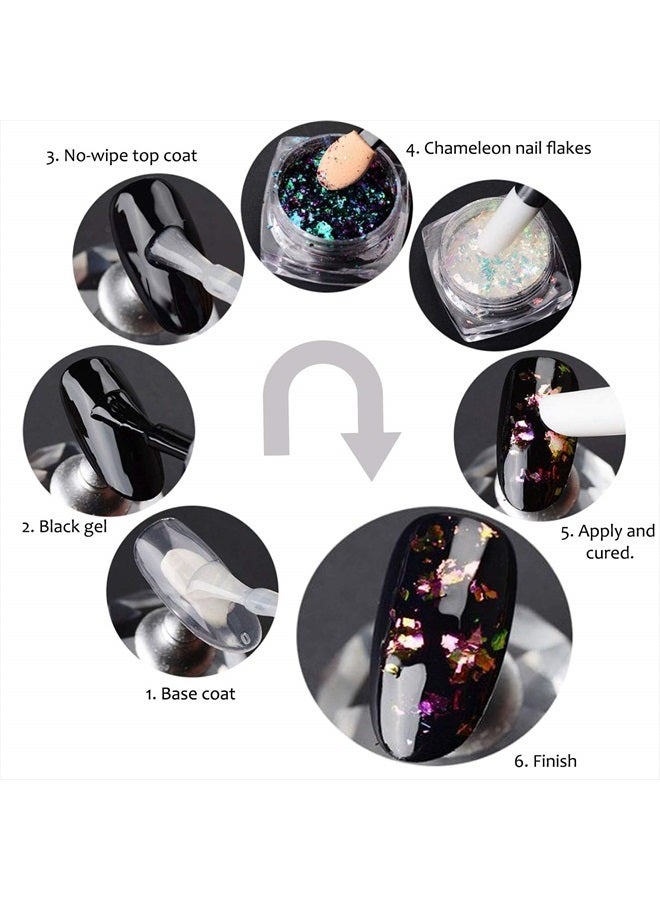 KUKA مجموعة من 6 برطمانات من رقائق الأظافر المتلألئة المتغيرة الألوان (متنوعة متغيرة الألوان) - Image 3