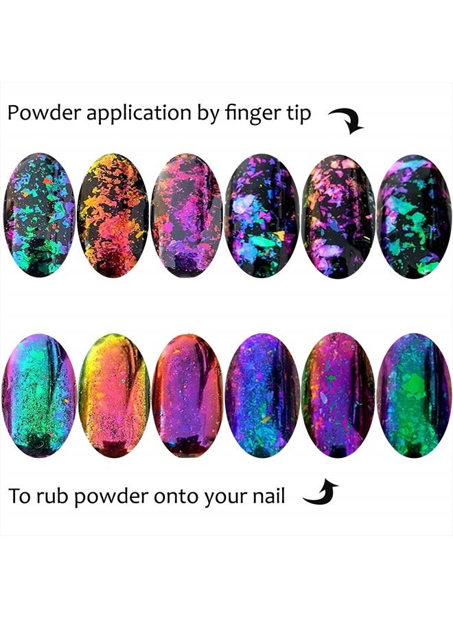 KUKA مجموعة من 6 برطمانات من رقائق الأظافر المتلألئة المتغيرة الألوان (متنوعة متغيرة الألوان) - Image 2