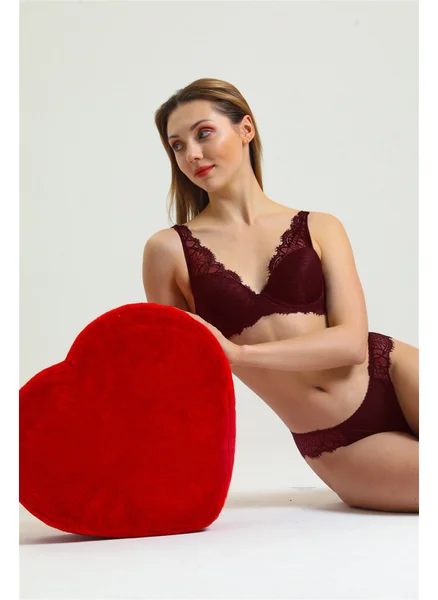 ماجيك فورم 3685 Women's Thin Lace Sponge Bra-Burgundy10