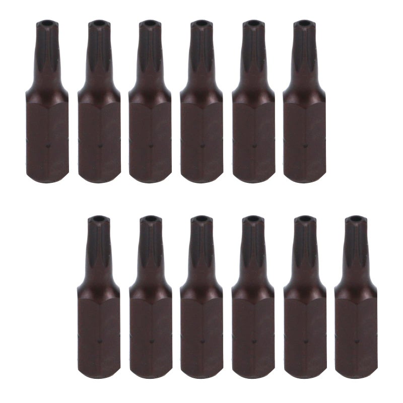 Antrader 12pcs 1Inch Length 14Inch Hex Shank Magnetic Torx Head Screw Driver Bit T20 Security Tamper Proof Star 6 Point Screwdriver Bits