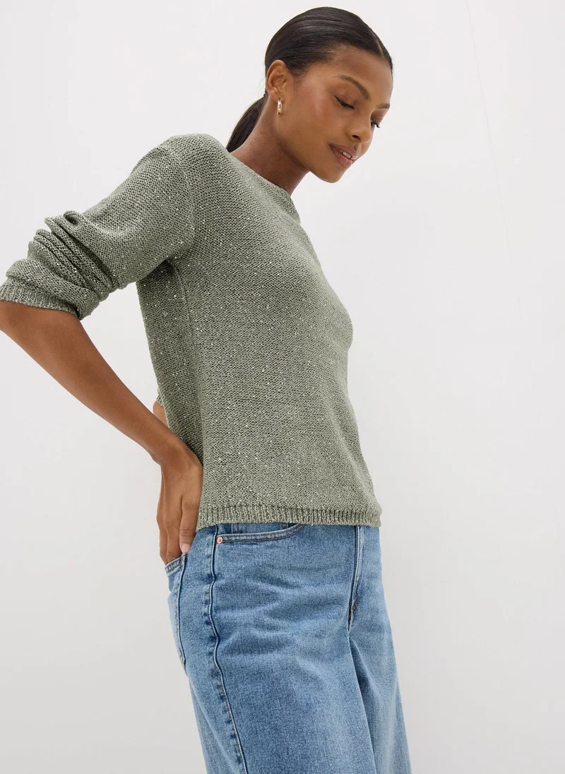 Matalan Sage Sequin Boat Neck Jumper