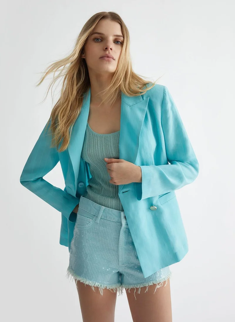 Liu Jo Striped linen blend blazer