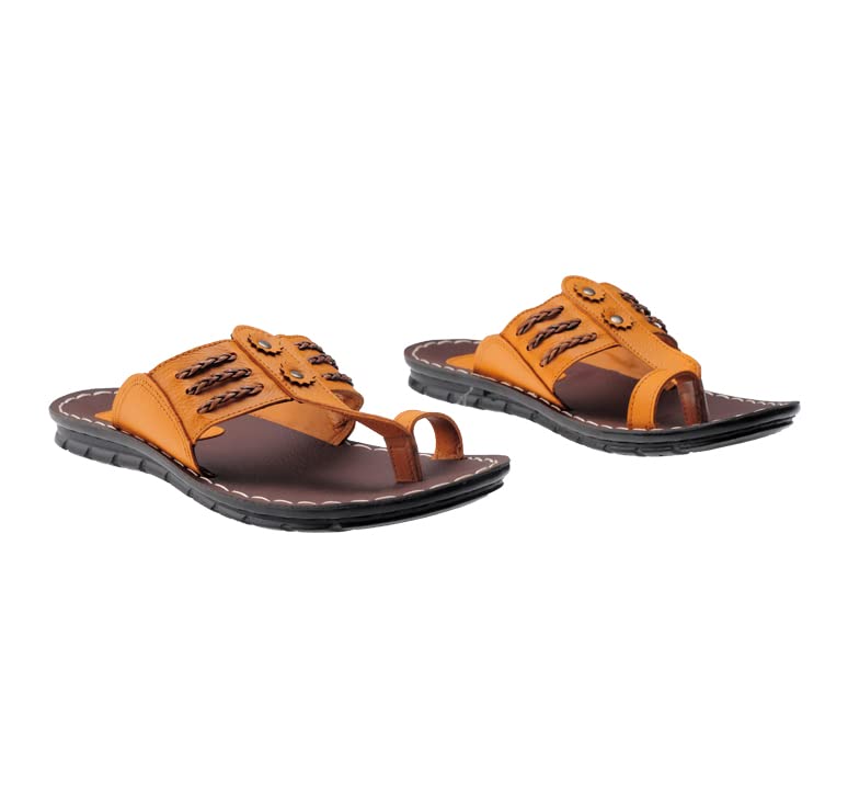 FLITE Slippers for Men/Kohlapuri Slippers for Men/Sandals For Men/Flip Flop For Men (Tan, numeric_7) - Image 5