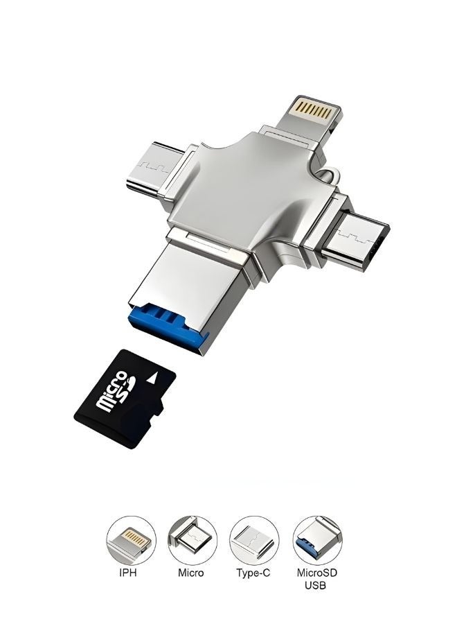 او تي جي متعددة الوظائف قارئ بطاقة المحمول TF(MICRO SD) (3في1) يدعم منفذ Type-c و IPH و Micro usb - Image 2