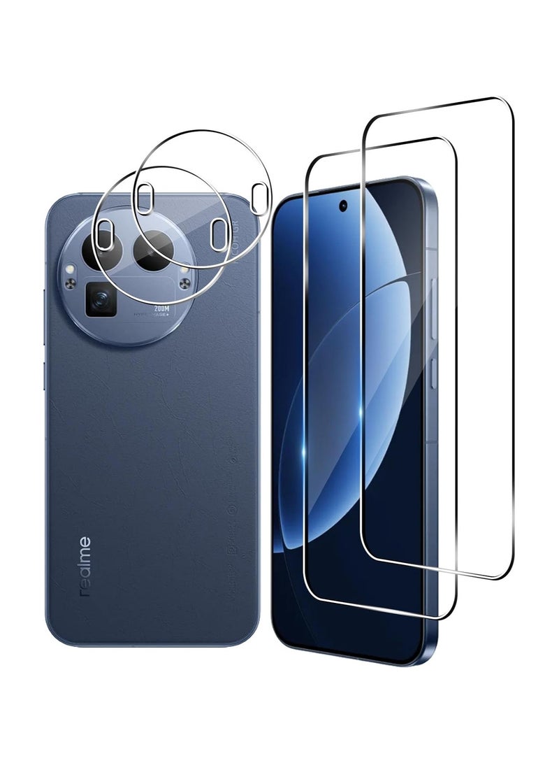 general [2+2 Pack] Compatible with Realme GT 8 Pro Screen Protector and Camera Lens Protector High-Definition Tempered Glass [Supports Fingerprint Unlock] 9H Hardness Scratch-Resistant Bubble-Free - Image 1