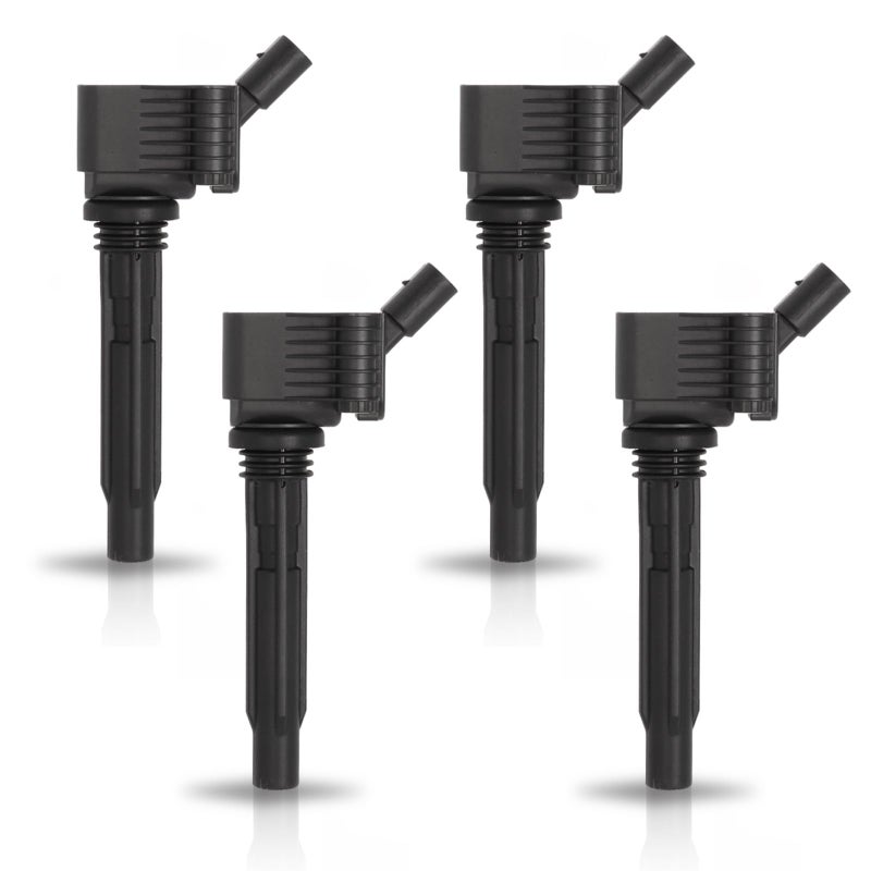 ENA Set of 4 Ignition Coil Pack Compatible with Volkswagen Audi A3 A4 A5 A6 A8 TT Quattro Q2 Q3 Q5 Q7 Q8 RS3 RS5 S3 S4 S5 S7 S8 Beetle Golf Jetta Passat 18L 20L Replacement For 06J905110G 06K905110K