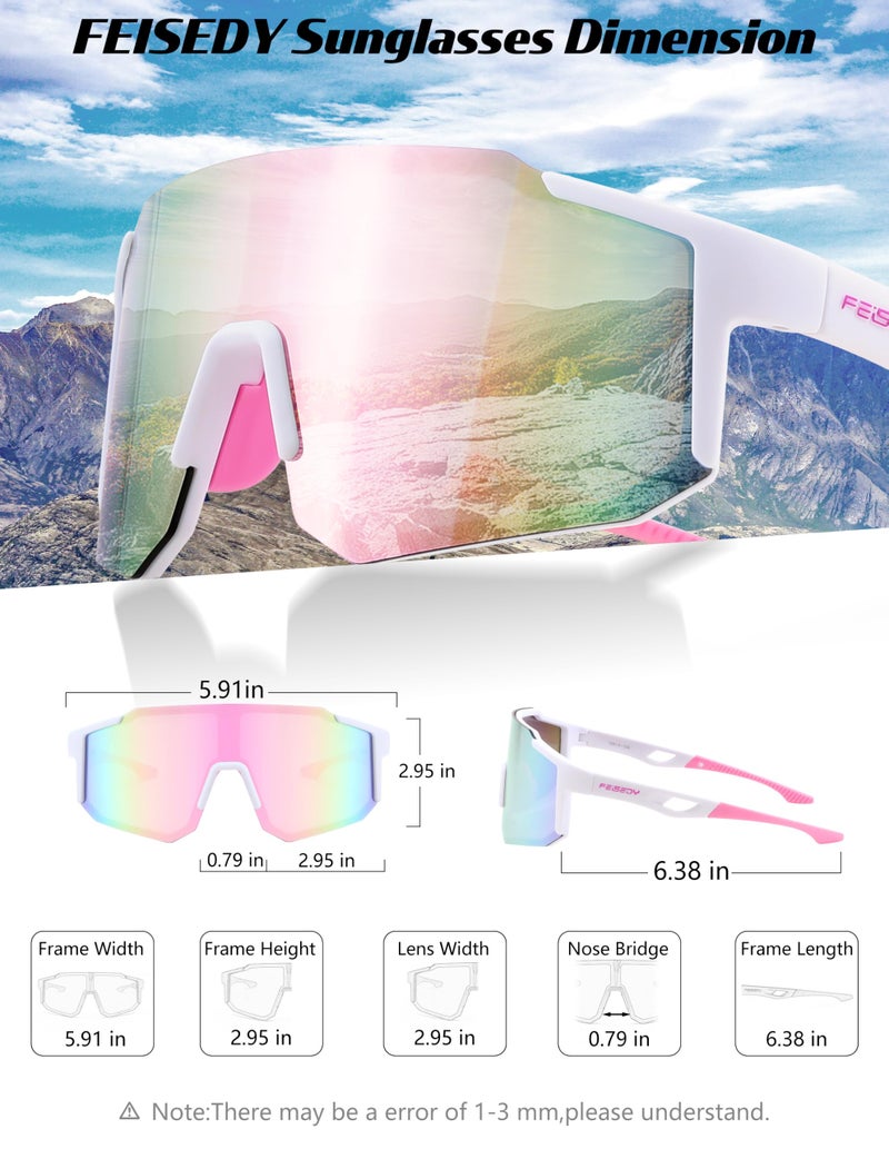 FEISEDY Sports Sunglasses for Men, Women and Teens - Baseball, Biking, Cycling UV400 Protection B2388 - Image 3