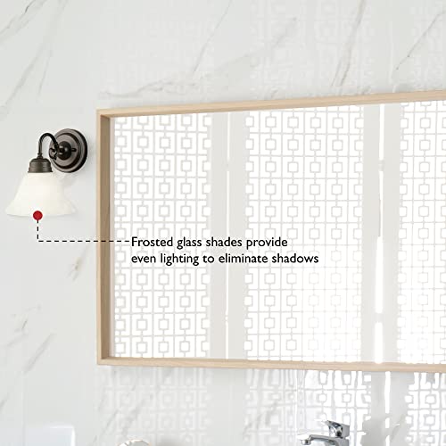Design House تصميم هاوس 514497 ميلبريدج ضوء حائط تقليدي داخلي قابل للتعتيم مع زجاج العقيق للحمام والممرات والمدخل، برونز مصقول - Image 4