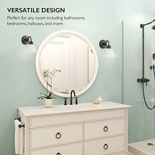 Design House تصميم هاوس 514497 ميلبريدج ضوء حائط تقليدي داخلي قابل للتعتيم مع زجاج العقيق للحمام والممرات والمدخل، برونز مصقول - Image 3