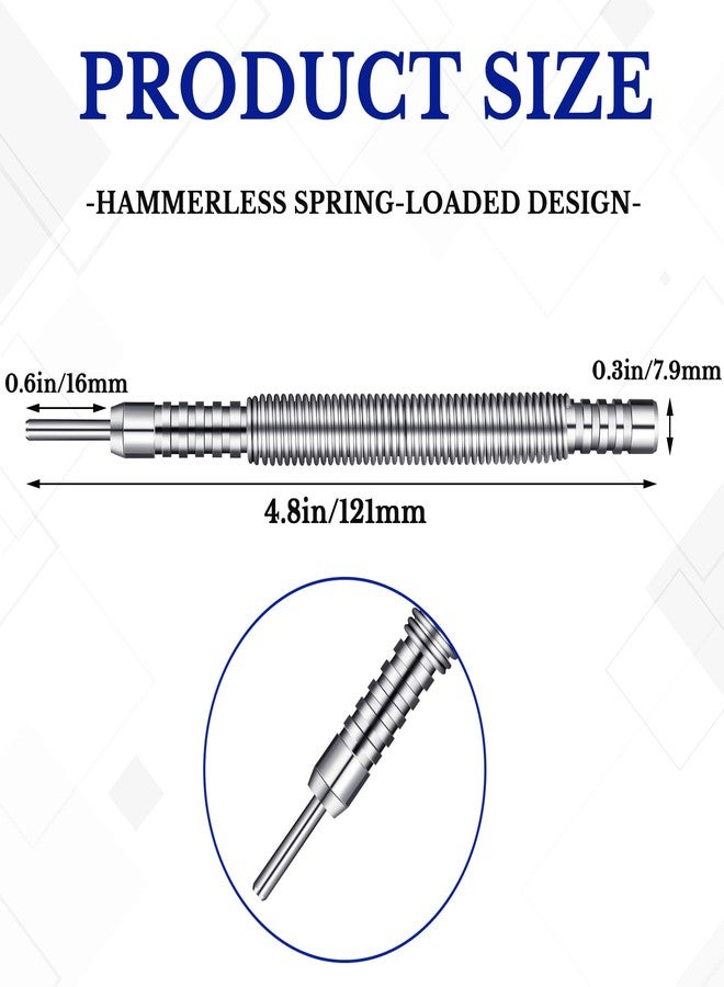 Shimeyao Hinge Pin Remover Punch Spring Nail Punch Spring Punch Tool Silver Hinge Pin Removal Tool Precision Machined Hinge Pin Removal Tool for Carpenter or Finisher 1/8'' - Image 2