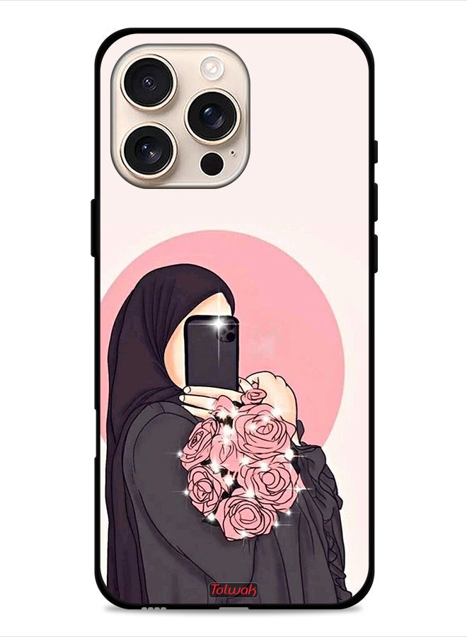 Tolwak Apple iPhone 16 Pro Protective Case Cover Making Selfies While Holding Flowers Art - Image 1